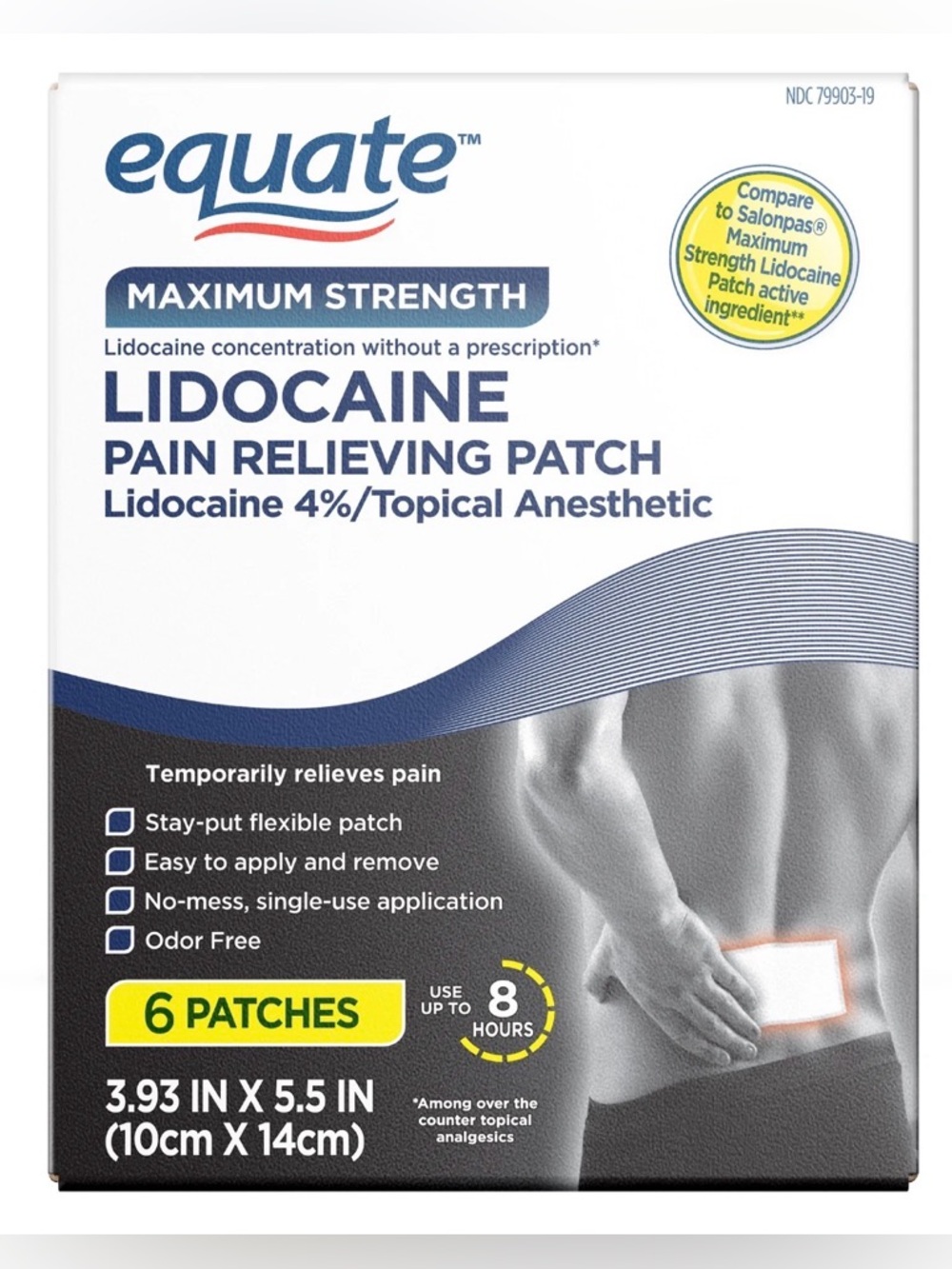 Equate Lidocaine Pain Relieving Patch 4% Lidocaine